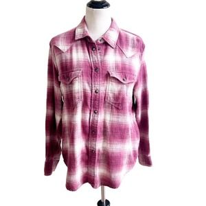 American Eagle Outfitters Pink Plaid Blouse